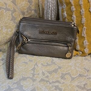 Michael Kors Metallic Silver Wristlet
